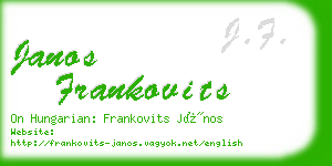 janos frankovits business card